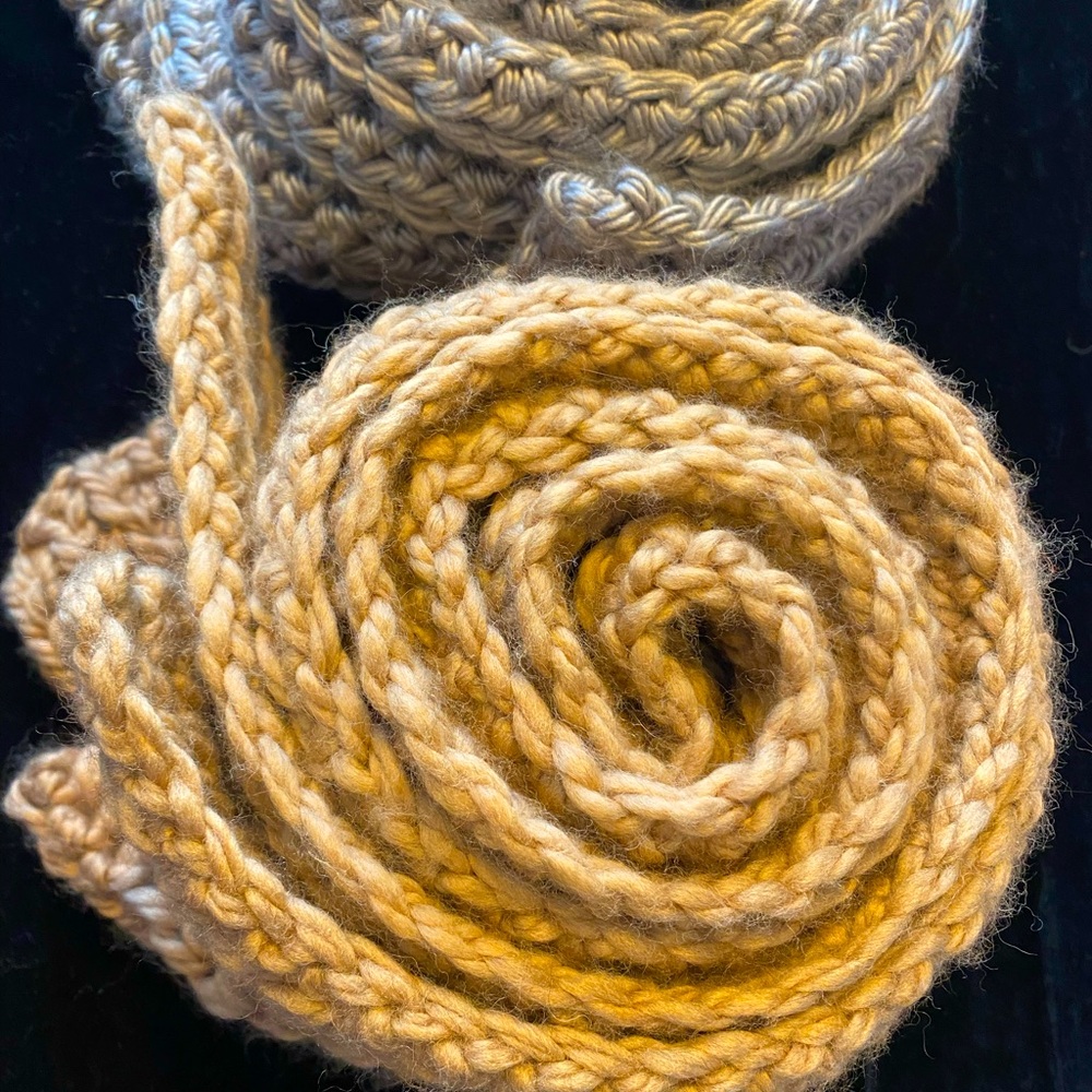 Unique, original, one of a kind handmade knitted semi-wool rib stitch scarves 💕
